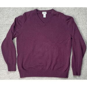 L.L. Bean Vintage Men's Maroon‎ V-neck Long Sleeve Sweater Size XL Reg